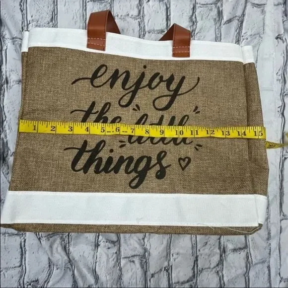 “Enjoy The Little Things” Straw Tote Bag - Picture 6 of 6